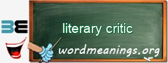 WordMeaning blackboard for literary critic